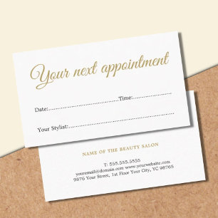 Carte de rendez-vous simple minimaliste pour salon