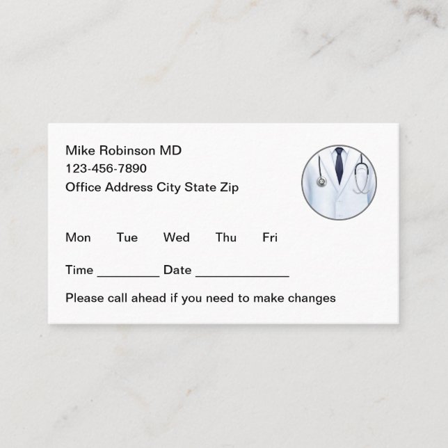 Carte De Rendez-vous Simple Nurse Practitioner Appointment Cards (Devant)