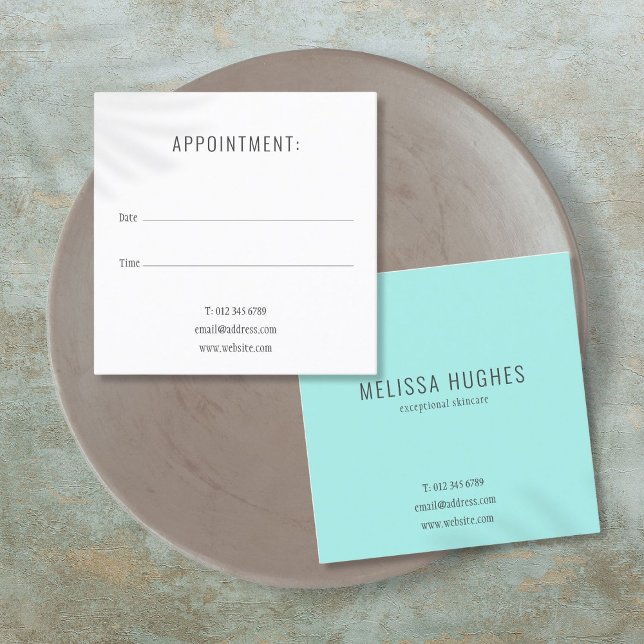 Carte de rendez-vous simple pour Carré d'entrepris (Simple Clean Business Square Appointment Card)