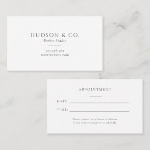 Carte de rendez-vous simple pour salon de coiffure