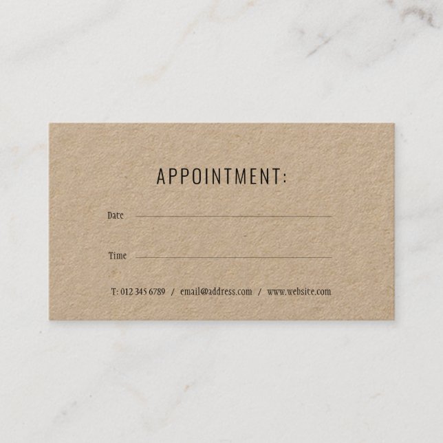 Carte de rendez-vous simple Rustique moderne (Devant)