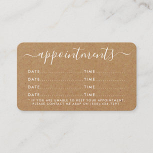Carte de rendez-vous simple Script - Rustic Kraft