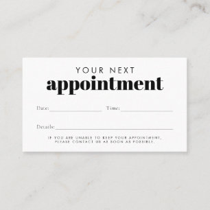 Carte De Rendez-vous Simples Typographie Moderne Rappel d'affaires