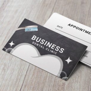 Carte De Rendez-vous Soins dentaires Dentist Tooth & Bubles Chalkboard 