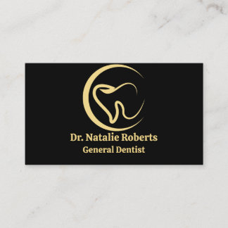 Carte De Rendez-vous Soins dentaires Élégant Gold Tooth Logo dentiste