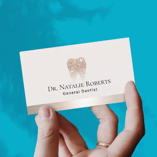 Carte De Rendez-vous Soins dentaires Élégant Gold Tooth Logo dentiste