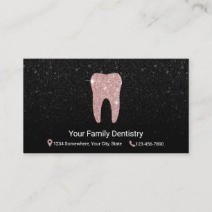 Carte De Rendez-vous Soins dentaires roses de parties scintillantes de