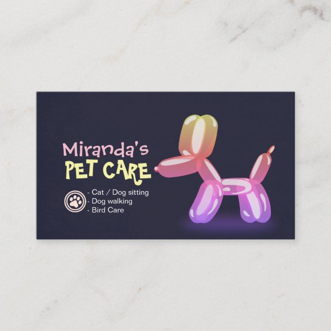 Carte De Rendez-vous Soins pour animaux de compagnie Gros assis Baignad (Devant)