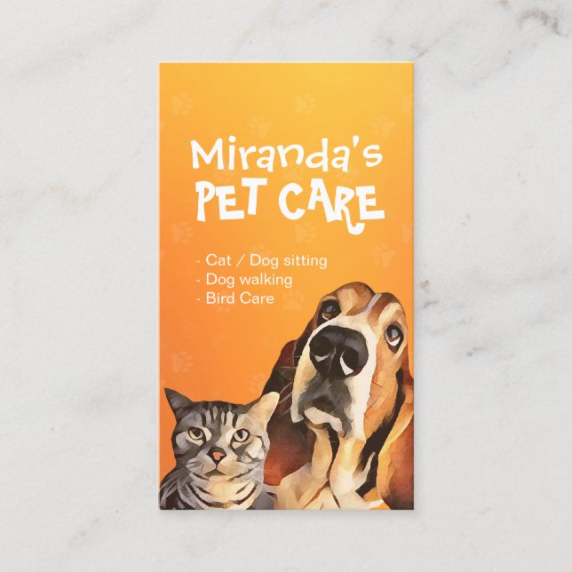 Carte De Rendez-vous Soins pour animaux domestiques Bain assis et Groom (Devant)