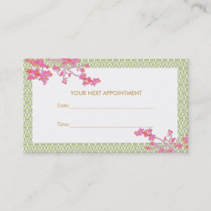 Carte de rendez-vous Spa de salon rose et vert