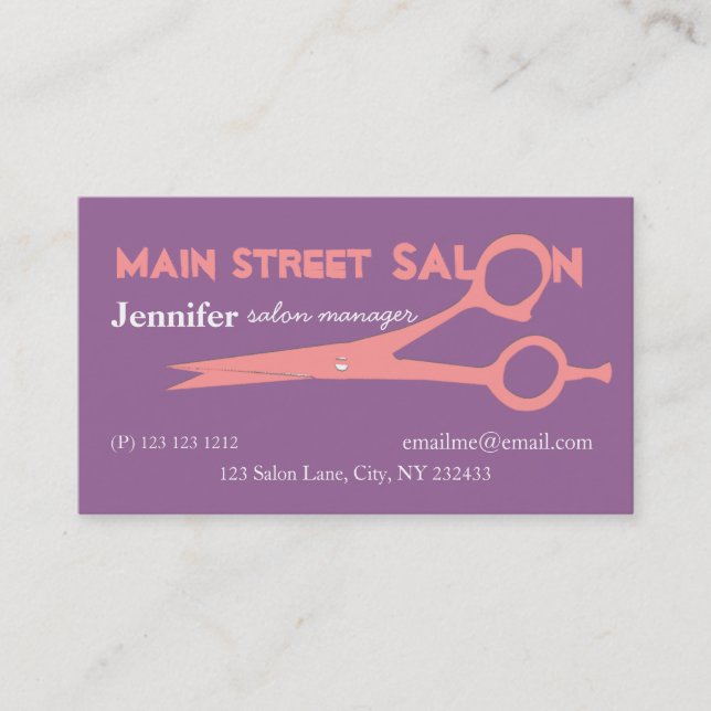 Carte De Rendez-vous Spa Girly de salon de beauté de cisaillements (Devant)