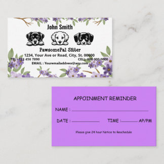 Carte De Rendez-vous Spécialiste de l'harmonie pour animaux de compagni