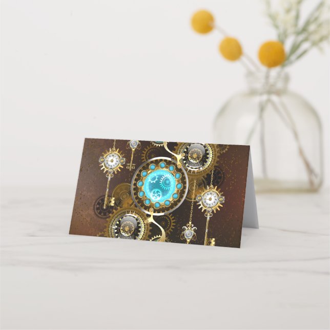 Carte De Rendez-vous Steampunk Rusty Background (Devant)