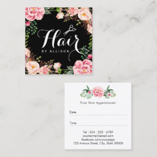 Carte De Rendez-vous Styliste de cheveux Beauté Salon Chic Floral Nomin