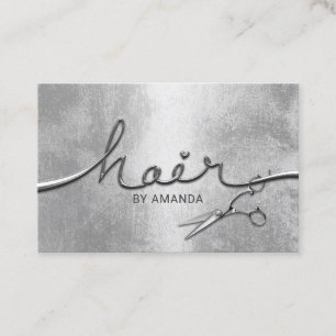 Carte De Rendez-vous Styliste de cheveux Styliste élégant Silver 3D Typ