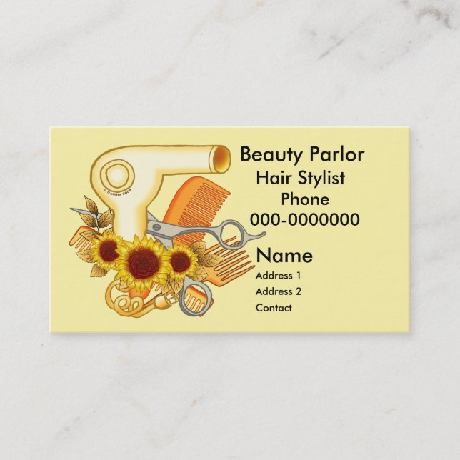Carte De Rendez-vous Sunflowers Beautician (Devant)