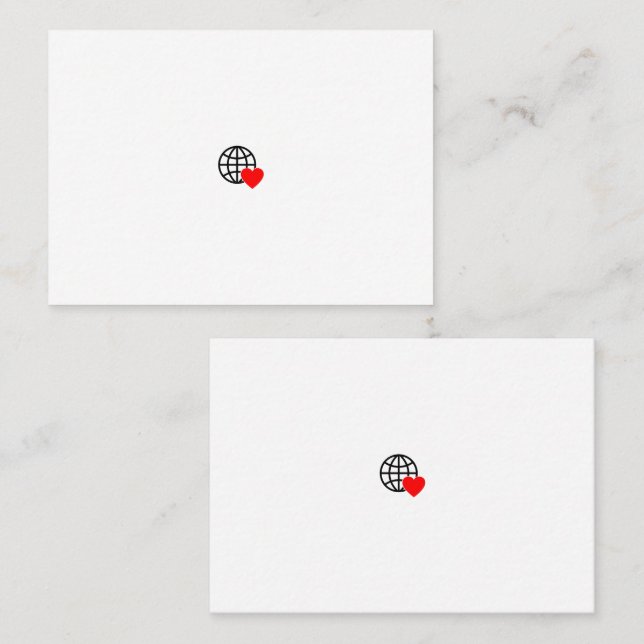 Carte De Rendez-vous Symbole du coeur rouge créé avec des lignes lisses (Devant / Derrière)