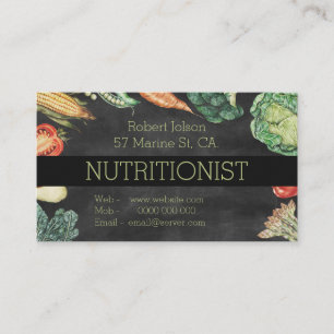 Carte De Rendez-vous Tableau noir de nutritionniste et légumes Professi