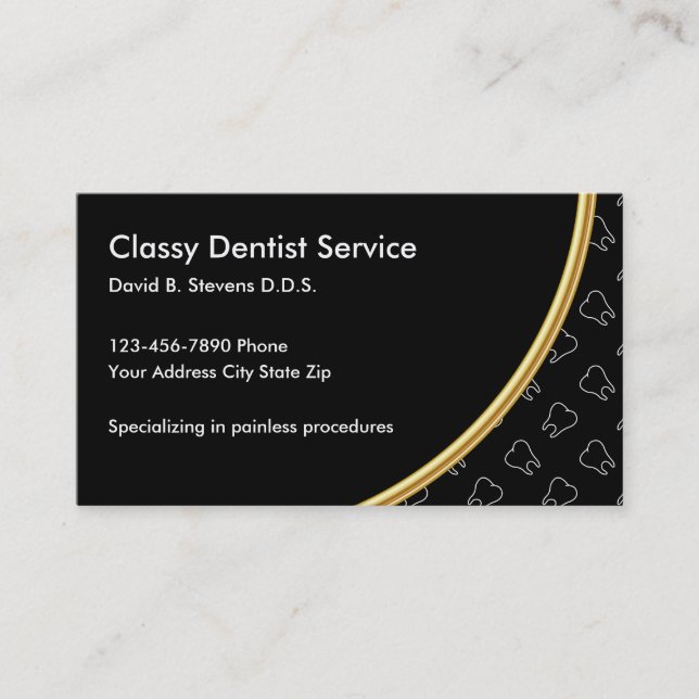 Carte De Rendez-vous Thème chic de dentiste (Devant)