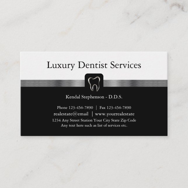 Carte De Rendez-vous Thème Dentiste haut de gamme (Devant)