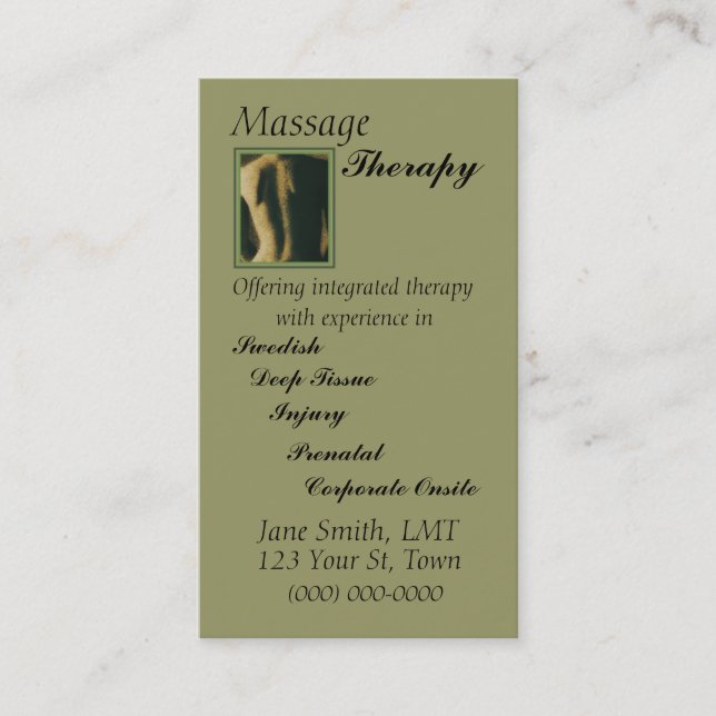 Carte De Rendez-vous Thérapie de massage (Devant)