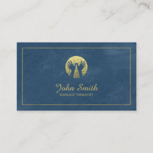 Carte De Rendez-vous Toile Bleue Cadre doré, Massage des mains