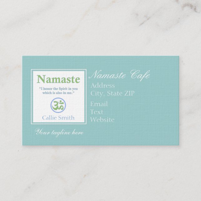 Carte De Rendez-vous Traduction Namaste (Devant)