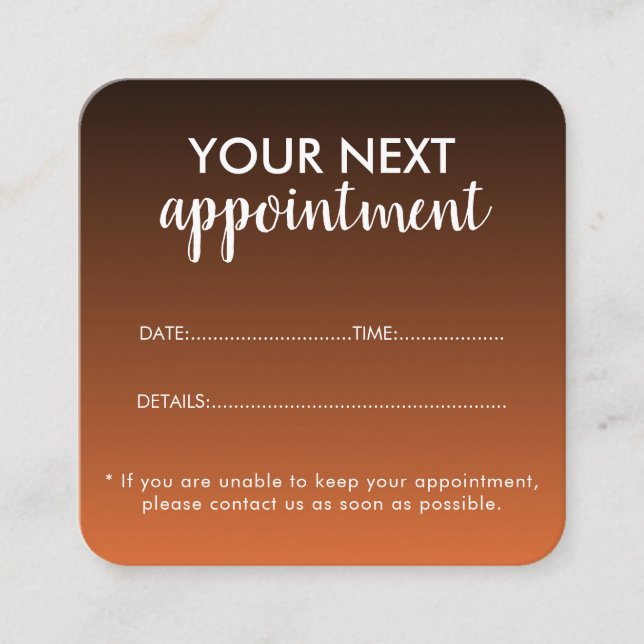 Carte De Rendez-vous Trendy Modern Salon Appointment Reminder Card (Devant)