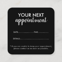 Trendy Modern Salon Appointment Reminder Card