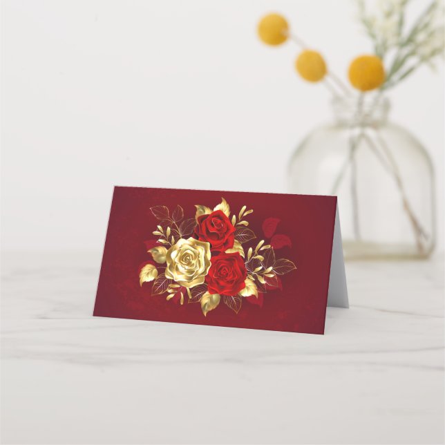 Carte De Rendez-vous Trois Roses de bijoux (Devant)