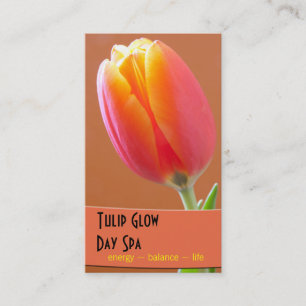 Carte De Rendez-vous Tulipe orange florale de salon de spa de massage