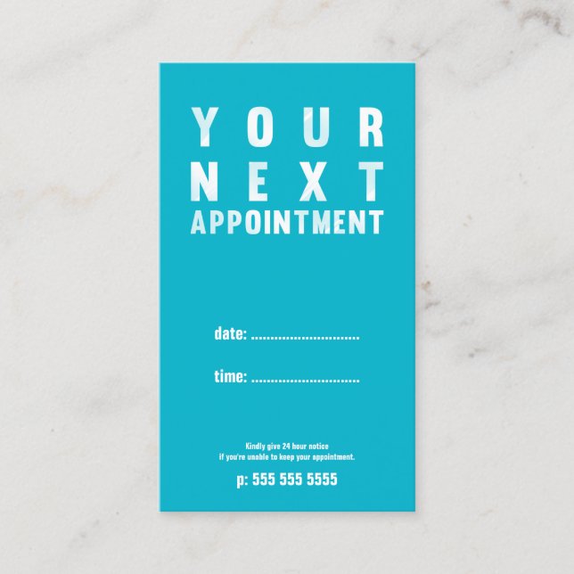 Carte de rendez-vous Turquoise (Devant)