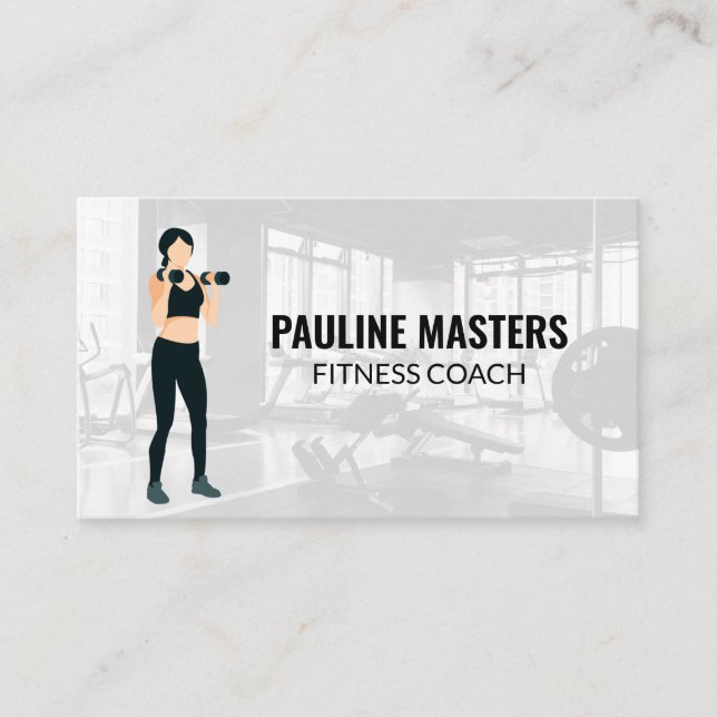 Carte De Rendez-vous Une Femme Lève Les Cloches | Salle de gym (Devant)