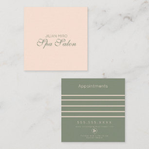 Carte de rendez-vous verte pour salon de beauté mo