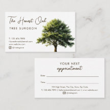 Watercolor Oak Tree Modern Elegant Script 