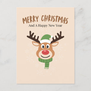 Carte de rennes de Noël joyeux