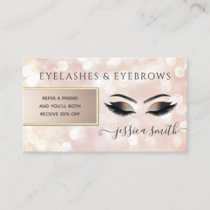 Carte de renvoi chic bokeh cils & sourcils