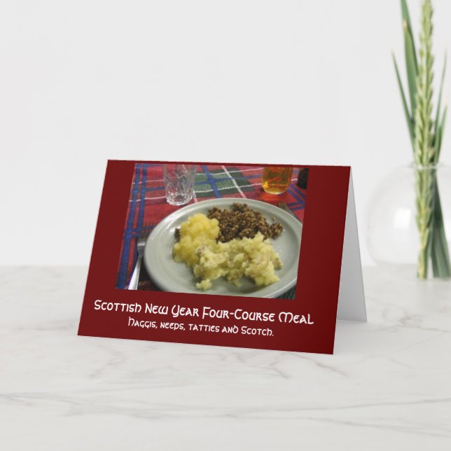 Carte de repas de quatre plats pour le Nouvel An é (Devant)