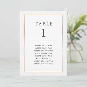 Carte de Repas Simple Élégante en Or Personnalisée