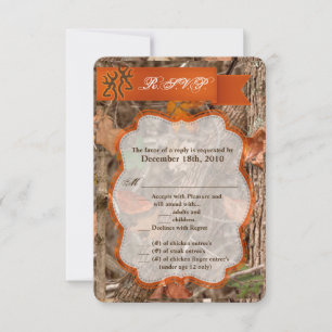 Carte de réponse 3,5x5 Chasse Couple Cerf Biche Bu