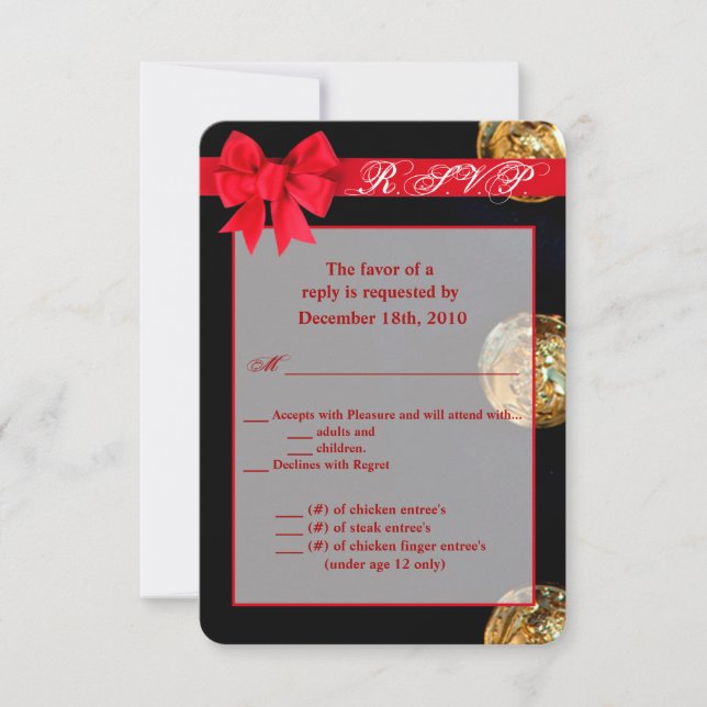 Carte de réponse 3,5x5 tenue de soirée marine bleu (Devant)