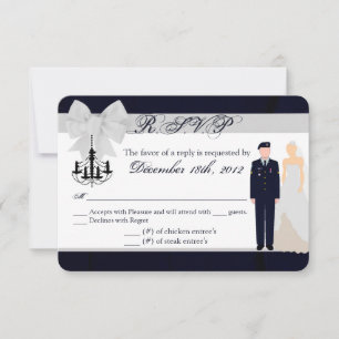 Carte de réponse 3x5 R.S.V.P. ARMY Uniform Blues B