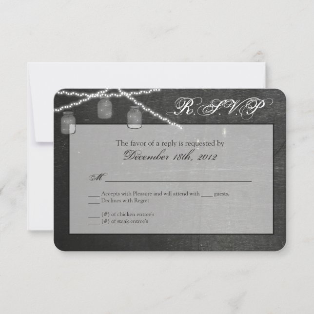 Carte de réponse 3x5 R.S.V.P. Mason Jar (Devant)