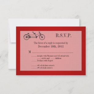 Carte de réponse 3x5 R.S.V.P. Red Double Vélo