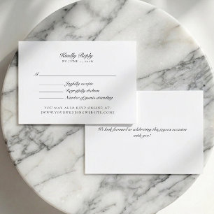 Carte de réponse à inclure pour un mariage élégant