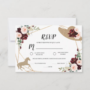 Carte de réponse à la douche de mariée Derby de co