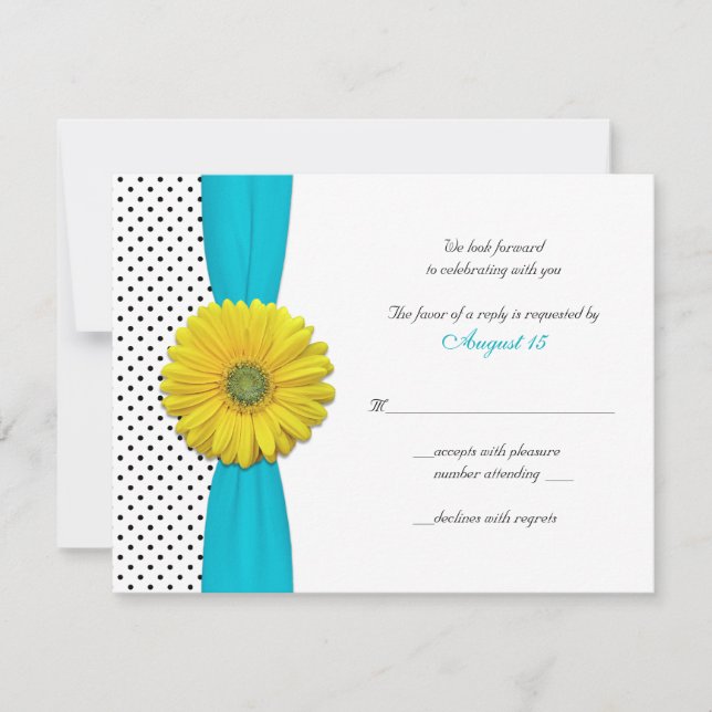 Carte de réponse à la Poche de la Gerbera Jaune (Devant)