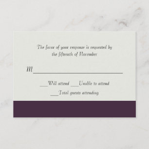 Carte de réponse à la prune noire et au Mariage bl