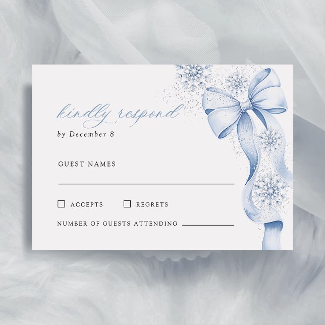 Carte de réponse à la soirée de mariage Winter Blu (Créateur téléchargé)