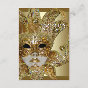 Carte de réponse à la soirée masquée Black Gold